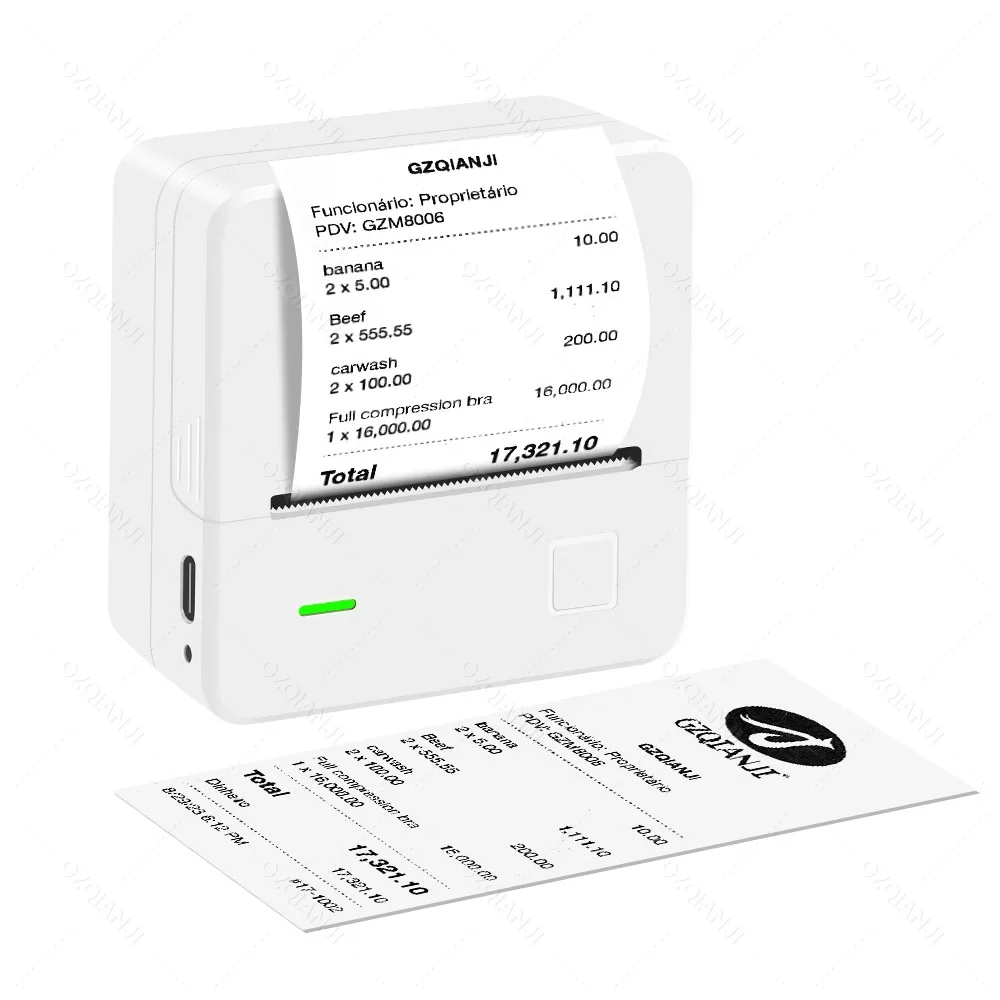 Mini POS Receipt Mobile Printer Wireless Bluetooth Portable Loyverse SII Machine Support 1D 2D Barcodes Printing Device