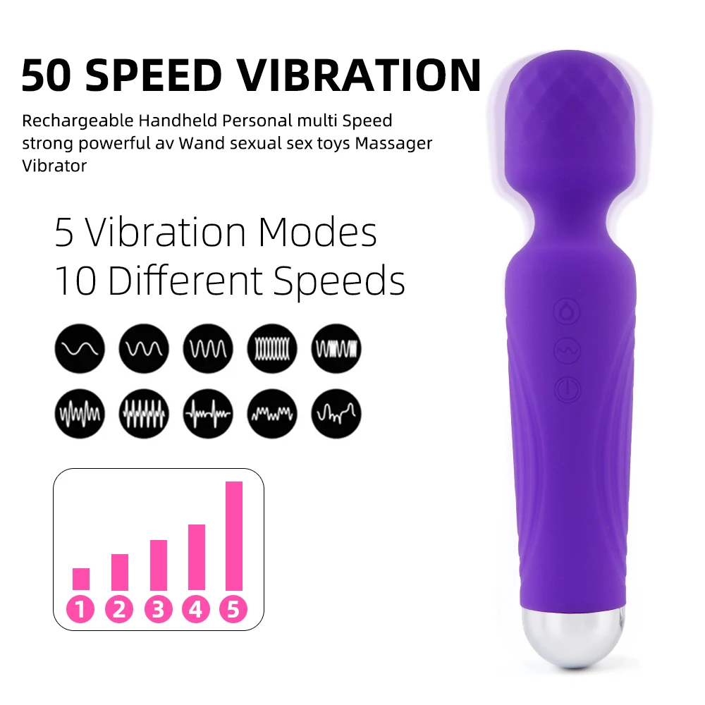 Wholesale from 30 pieces Cordless Waterproof Handheld Rechargeable Women Full Body Multi-Speed Silicone Wireless Shiny Wand Vibrator Massager S3fd0b91c53384efcba2cf43400f26485j
