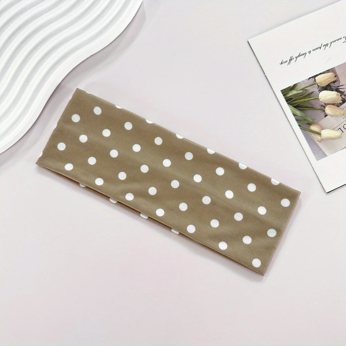 3 Stück Polka Dot Yoga-Stirnband, elastisch, modisches Stirnband mit Punktmuster, Make-up-Stirnband, Sport, Fitness, schweißabsorbierende Haarbänder für Frauen – Detail 3
