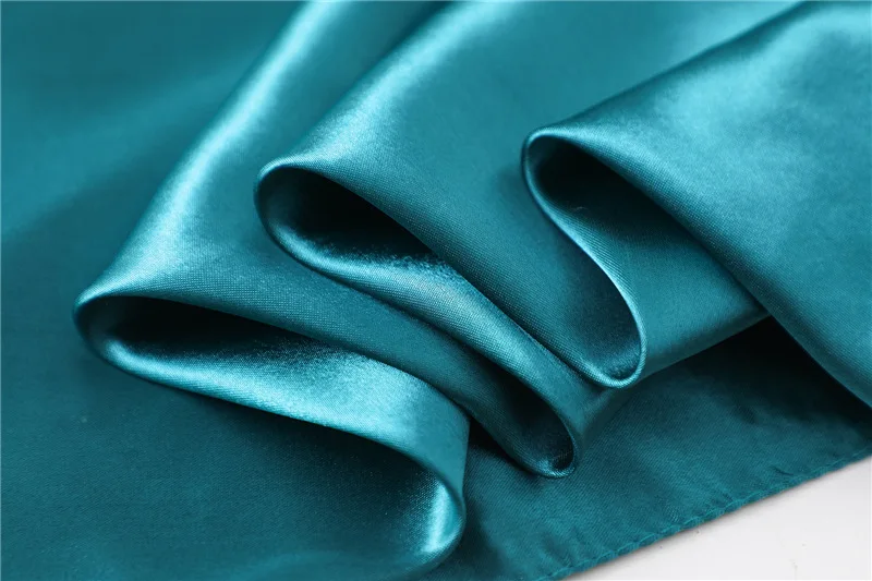 Luxus Solide Quadrat Schal Für Frauen 60 cm Satin Hals Haar Krawatte Band Tasche Warp Weiche Halstuch Hijabs Kopf weibliche Foulard – Detail 17