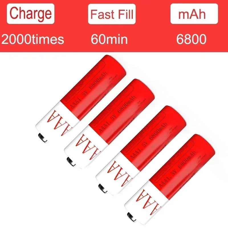 USB 1.5VAAA Rechargeable Batteries 6800mAh Li-ion Battery For Remote Control Mouse Electric Toy Battery aaa rechargeable battery 3