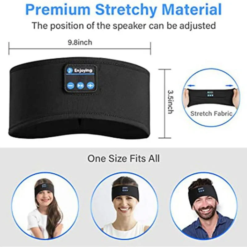 Bluetooth Earphones Sports Sleeping Headband Comfortable and Sweat-wicking Versatile HD Stereo Speakers Eye Mask Music 6