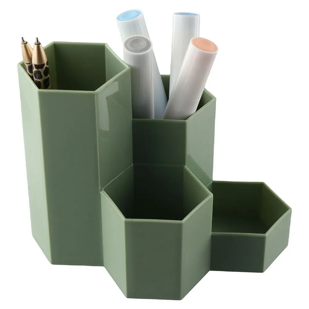 Green Multi-function desk organizer Plastics Cover cute pen holder Makeup storage Office pen holder stationery organizer