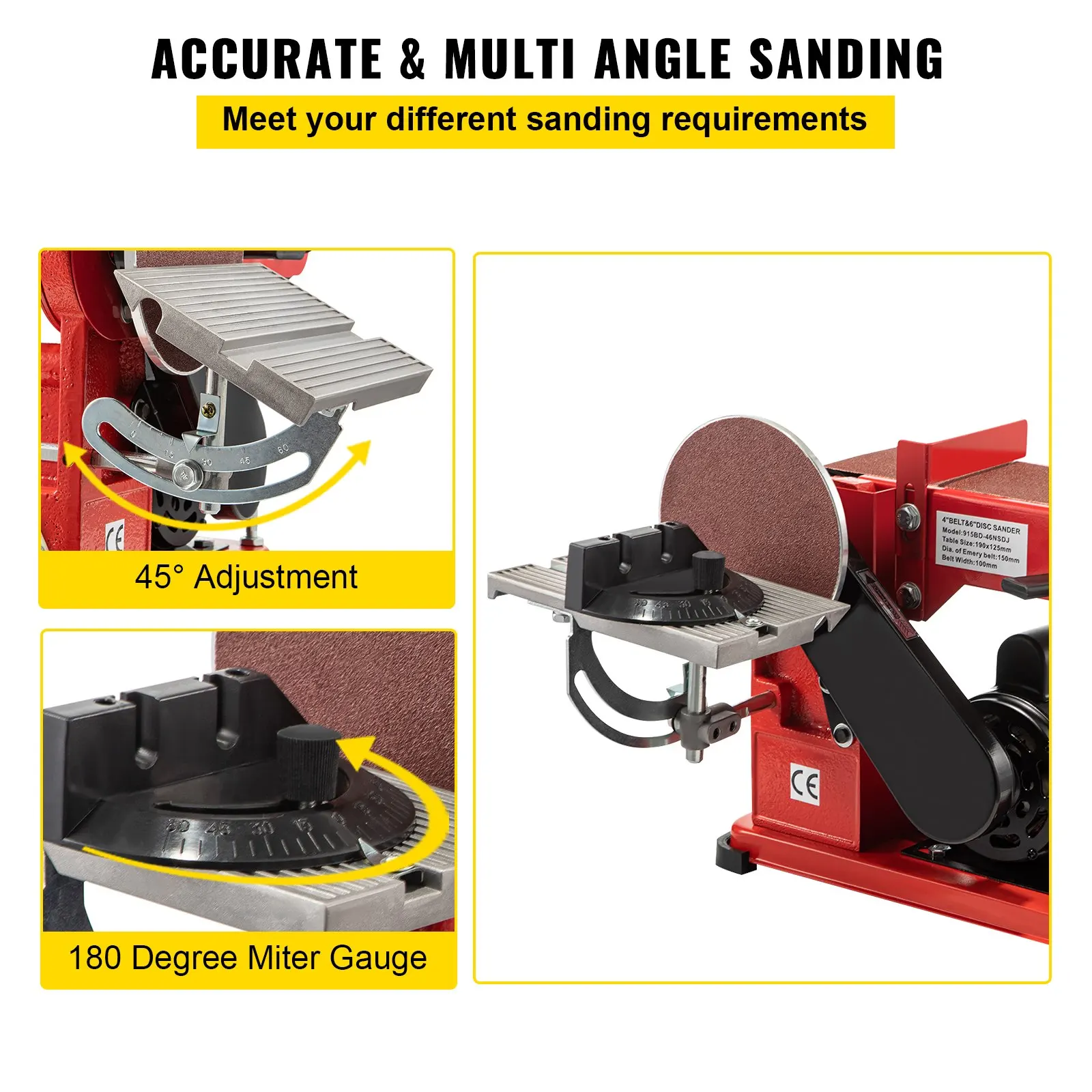 Belt Sander 4" x 36" Electric Adjustable Bench Belt Sander 375W Grinder Bench Sanding Machine With 4 Rubber Foot Pad,electric grinder,electric sander,belt sander