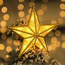 16/20cm 크리스마스 트리 탑 스타 라이트 LED 빛나는 스타 램프 크리스마스 트리 장식 홈 크리스마스 파티 용품, Navidad Noel 2023, 1 피스