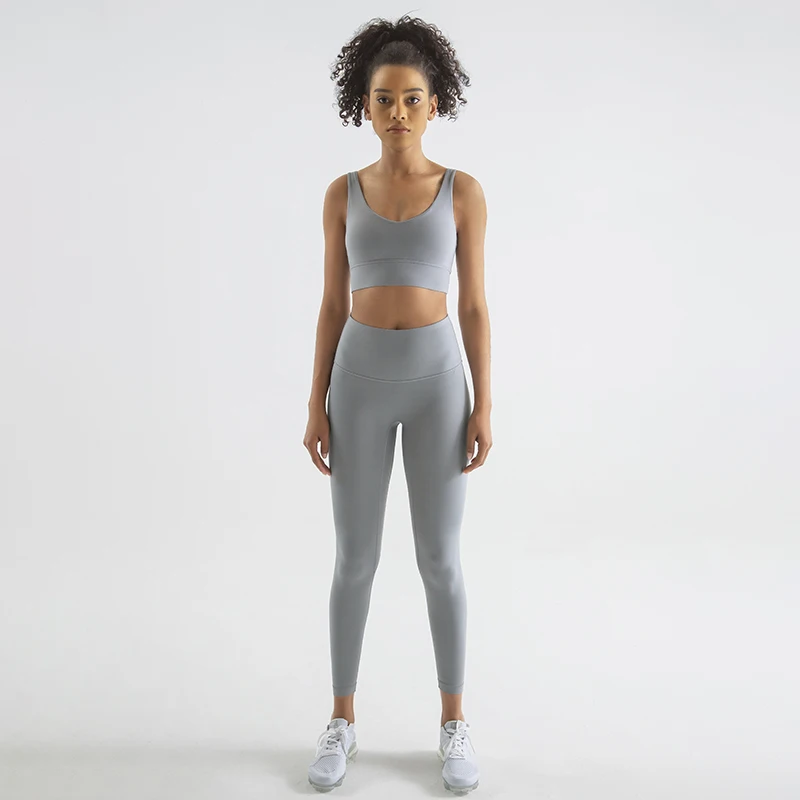SOISOU Gym Clothes For Women Yoga Set Fitness Suit Women's Tracksuit Leggings Top Bra Sport Elastic Breathable Golf Sportswear
