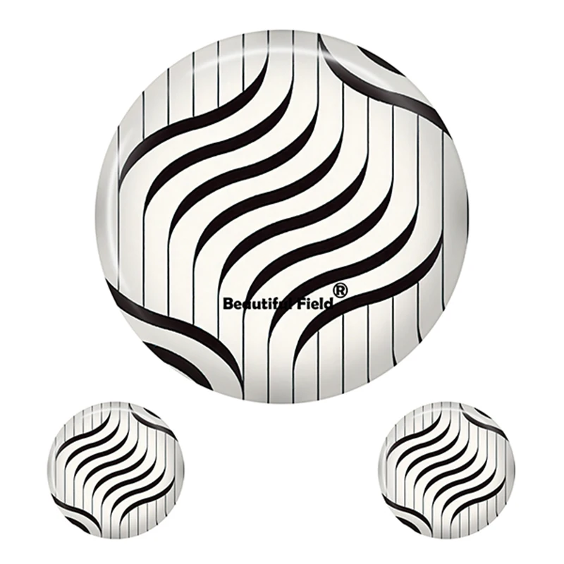 Colorful Geometric Pattern Glass Cabochons for Jewelry Making (8-40mm)