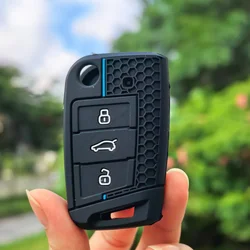 Premium Car Key Case Cover - Sleek Design & Durable Protection (Blue)