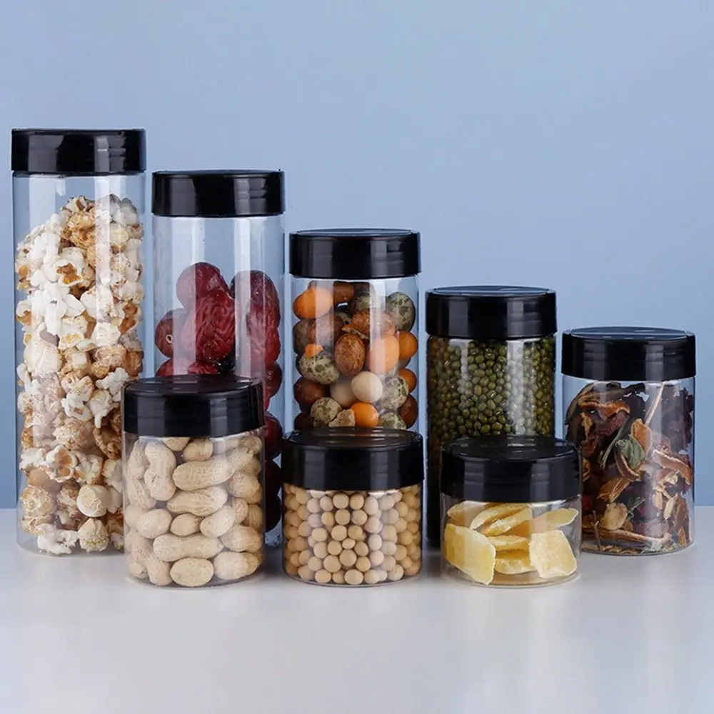 130ml-600ml Seasoning Bottle Spice Jars with Butterfly Lids Labels Plastic Clear Herbs Powders Salt Pepper BBQ Condiment Box 3