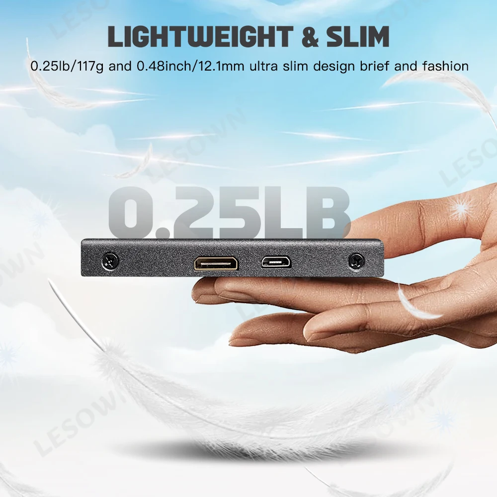 LESOWN 프리미엄 매트 블랙 5.0인치 섀시 센서 디스플레이 16:9 미니HDTV 800x480 확장기(AIDA64 게임 설정용)
