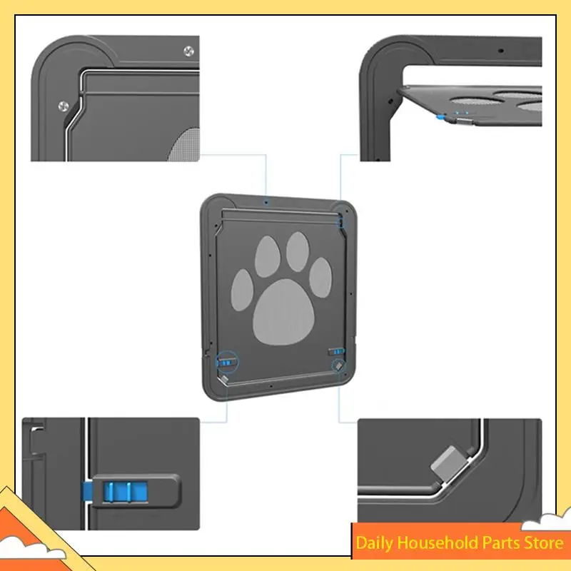 Pet Fence Free Access Door 4-Way Lockable Plastic Big Dog Cat Flap Gate For Screen Window Tunnel Safety HOT!
