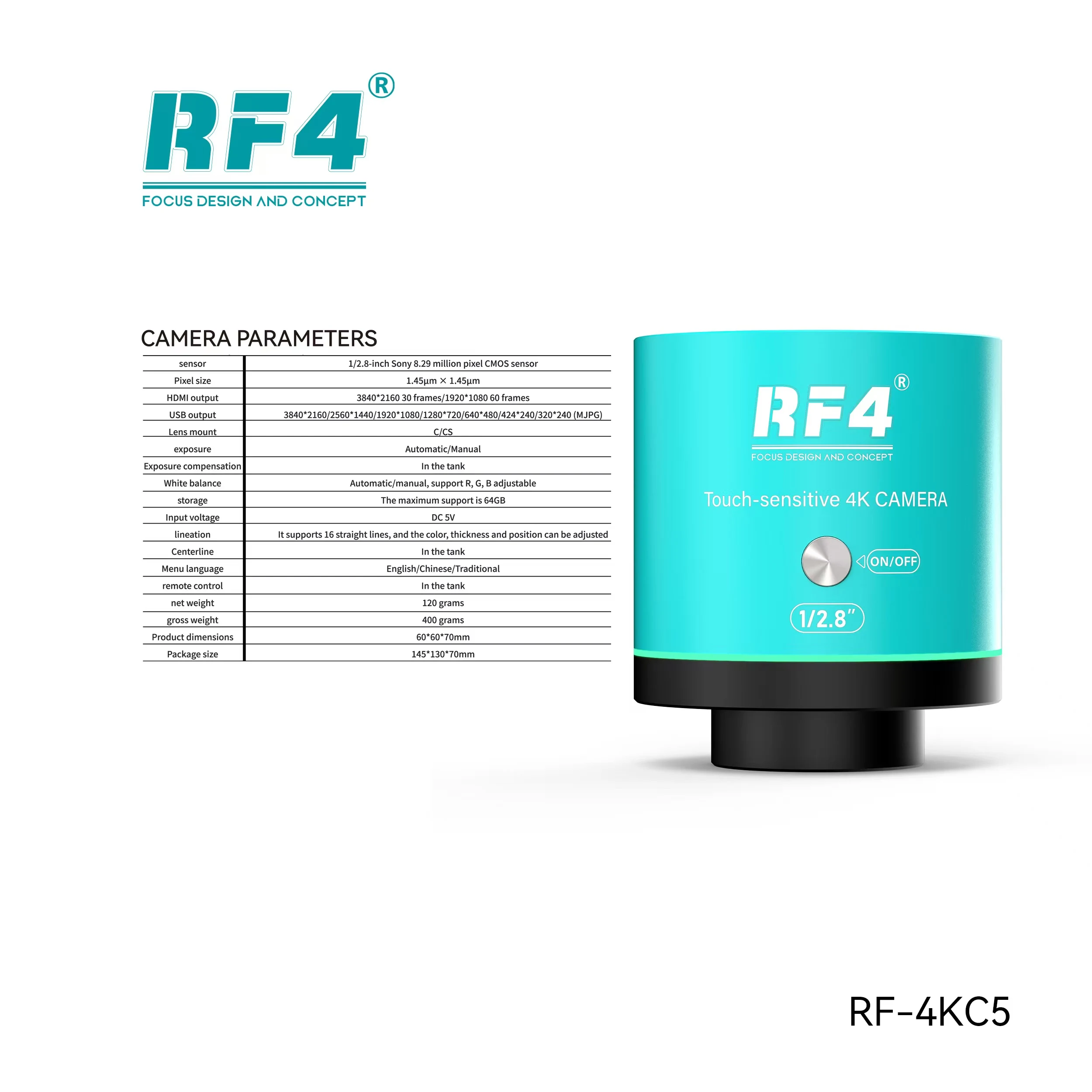 RF4 RF-4KC5 Microscope Camera 6
