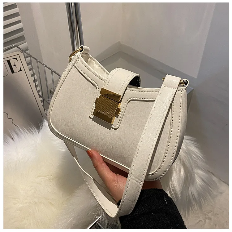 Vintage Trendy Ladies Underarm Shoulder Bag Solid Color Lacquer PU Leather Handbag Women Fashion Brand Simple Female_voghion.com