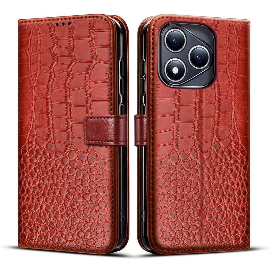 Leather Wallet Phone Case with Card Holder & Magnetic Flip Stand - Shockproof Protection