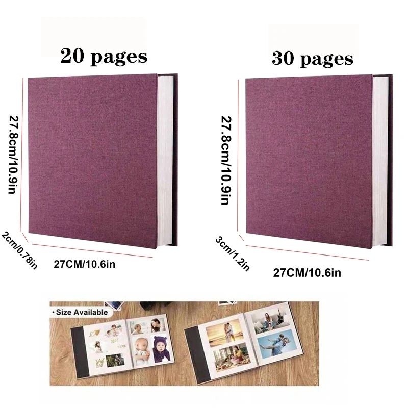 1개 DIY 대형 사진앨범 4X6 스크랩북 40/60페이지 린넨 커버 사진앨범, , 기념일, 웨딩 사진에 적합