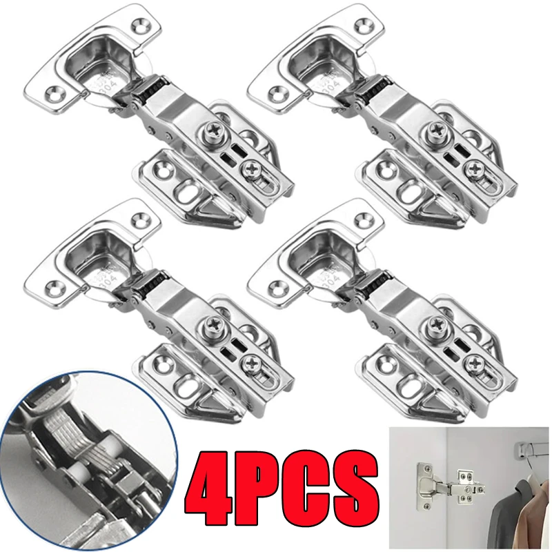 4/2/1Pc Stainless Steel Cabinet Door Hinges Hydraulic Damper Soft Close Quiet Wardrobe Door Concealed Hinges Hardware stainless steel door hinges furniture hinge cabinet door hinges cabinet hinges