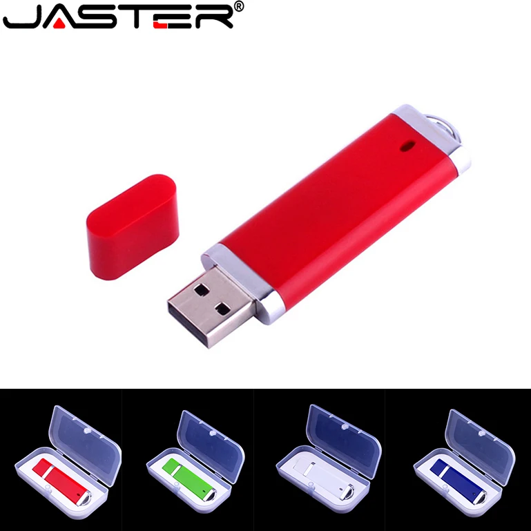 JASTER 플라스틱 박스 USB 플래시 드라이브, 블랙 메모리 스틱, 크리에이티브 비즈니스 선물 펜 드라이브, 레드 펜드라이브, 블루 U 디스크, 128GB, 64GB