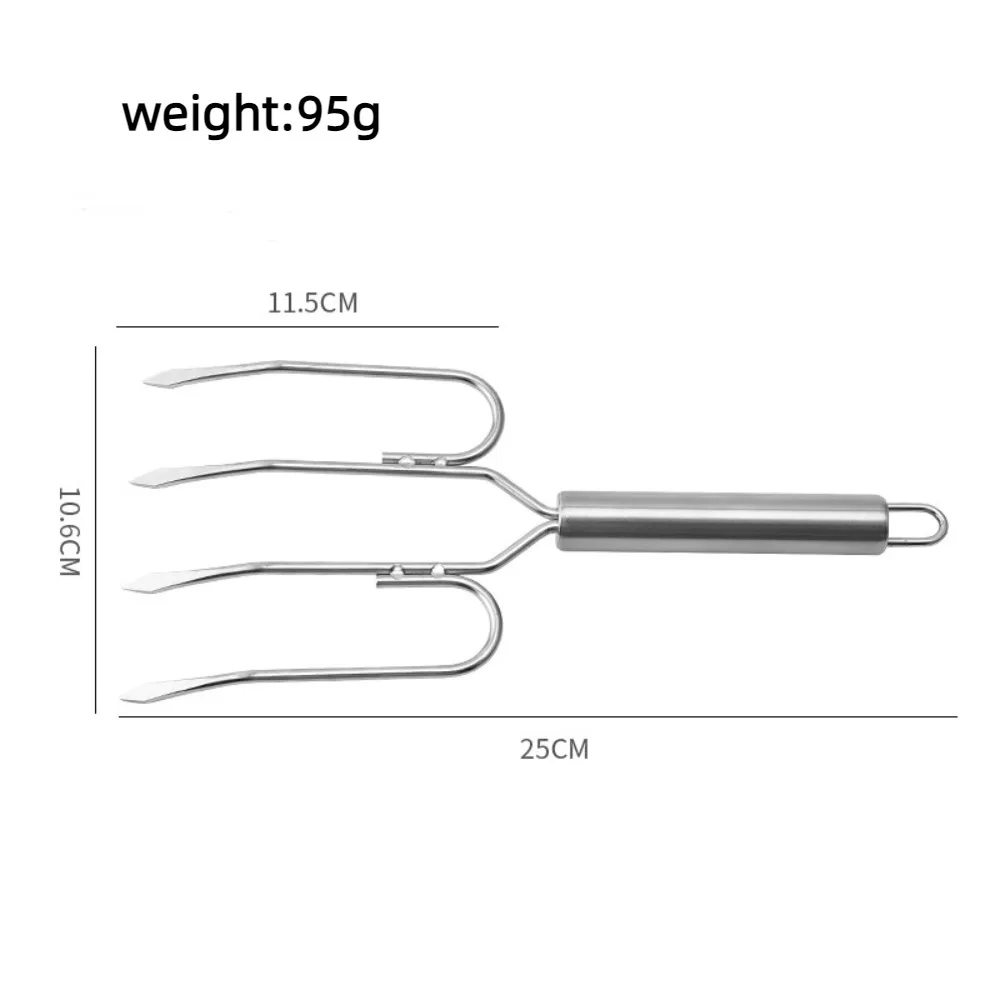1PC Stainless Steel Fork Barbecue Fork Creative Turkey Barbecue Skewer Chicken Wing Outdoor Camping BBQ Kitchen Meat