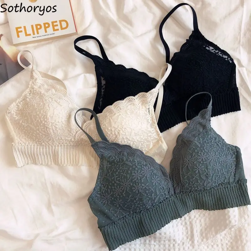 

Bras Women Solid Push Up Sweet Lingerie Chic French Style Underwear Triangle Cup Sexy Adjusted-straps Daily Females Beauty Back