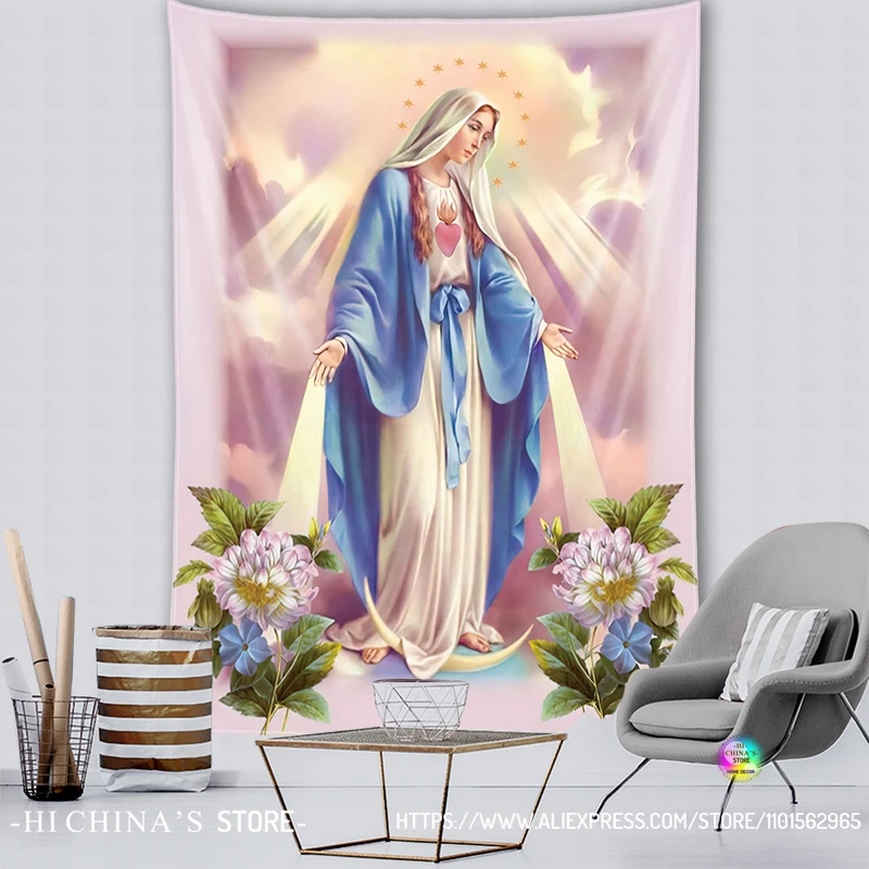 Virgin Mary Christ Jesus Home Decorative Angel Aesthetic