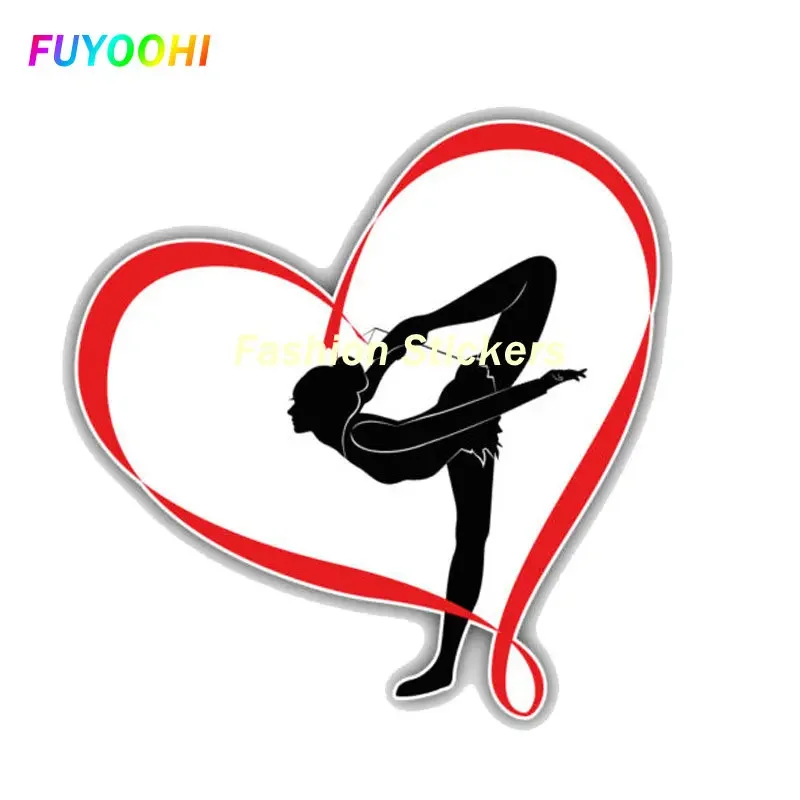 

FUYOOHI Funny Stickers Gymnastics Girl Heart Car Sticker Waterproof Personalized Decal Laptop Truck Motorcycle Auto Accessories