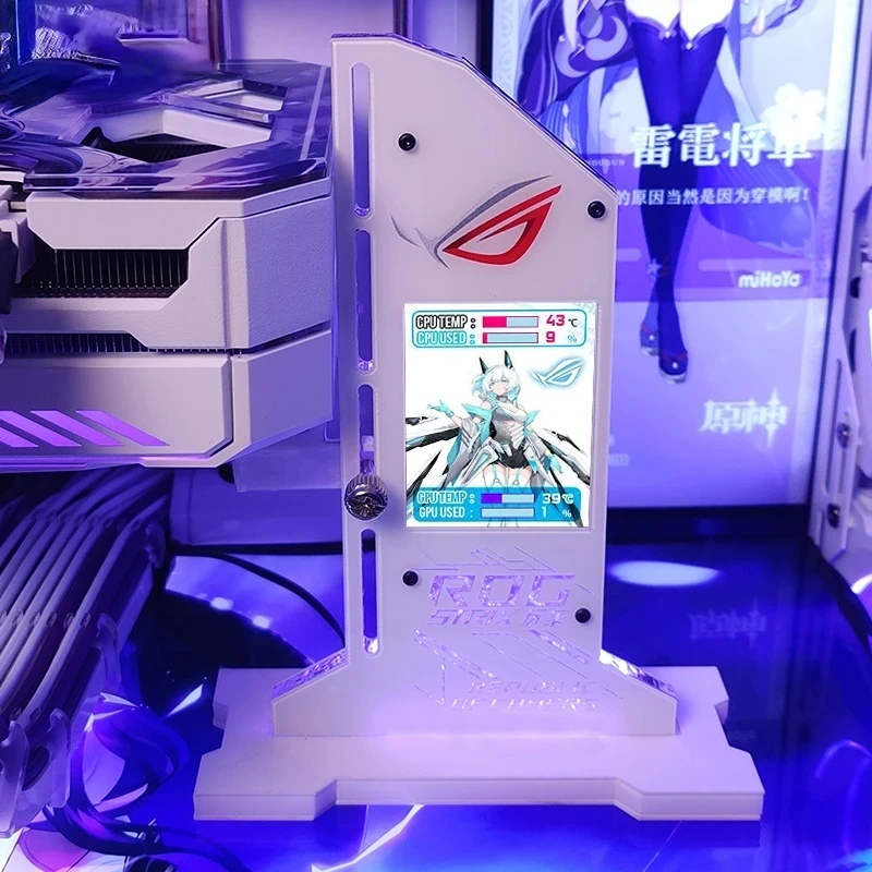 Suporte Rgb Gpu com 2.4 Polegada Led Temperatura Display 3090 4090 Rog Suporte Vga Vertical Faça Você Mesmo Gaming Monitor Aura Sync Aida64 - Imagem 2