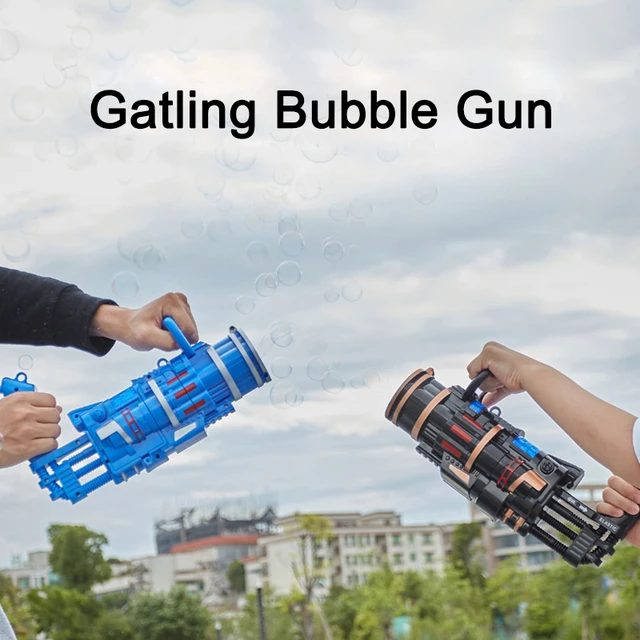 Hot 2-in-1 Gatling Bubble Gun Children Bubbles Toy Kids Outdoor Toy for Children Adult Wedding Electric Gatling Bubble Machine 4