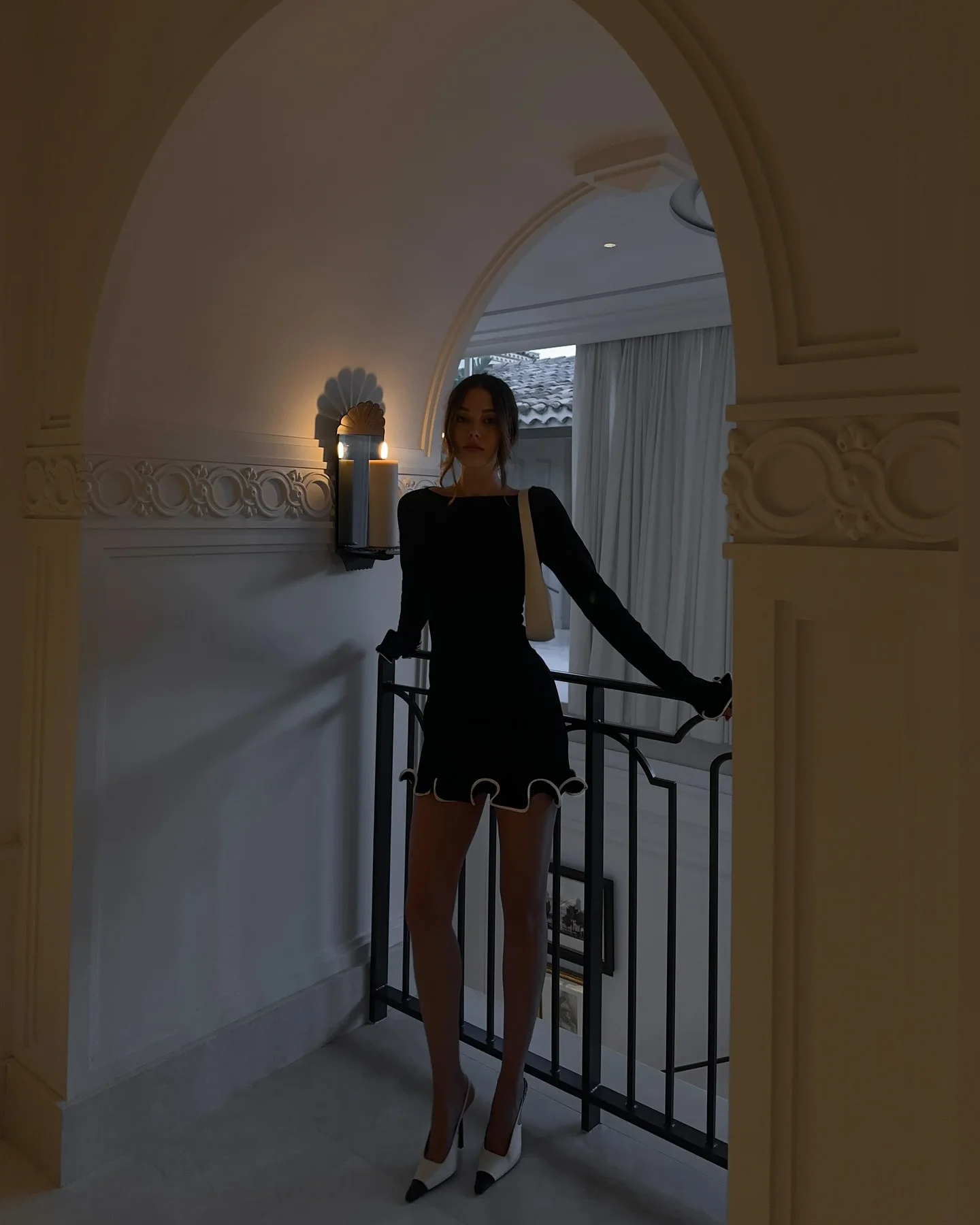 JULISSA MO Knitted Sexy Round Neck Ruffles Dress Women Black Long Sleeve Evening Dress Female Autumn Slim Elegant Party Clubwear