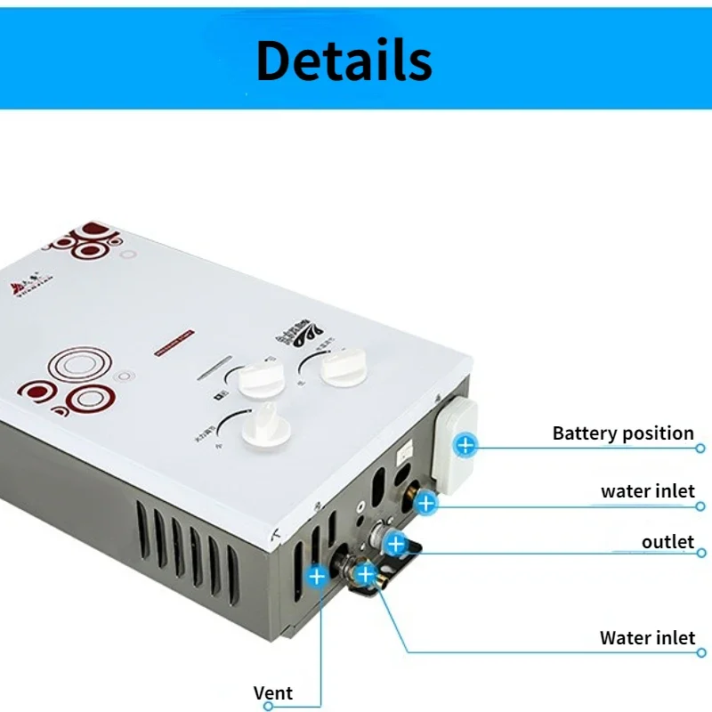 Aquecedor de água quente instantâneo LGP, propano, inoxidável, tankless, chuveiro caldeira, GLP, Ce Tipo de combustão, 100% qualidade, mais novo, 7L