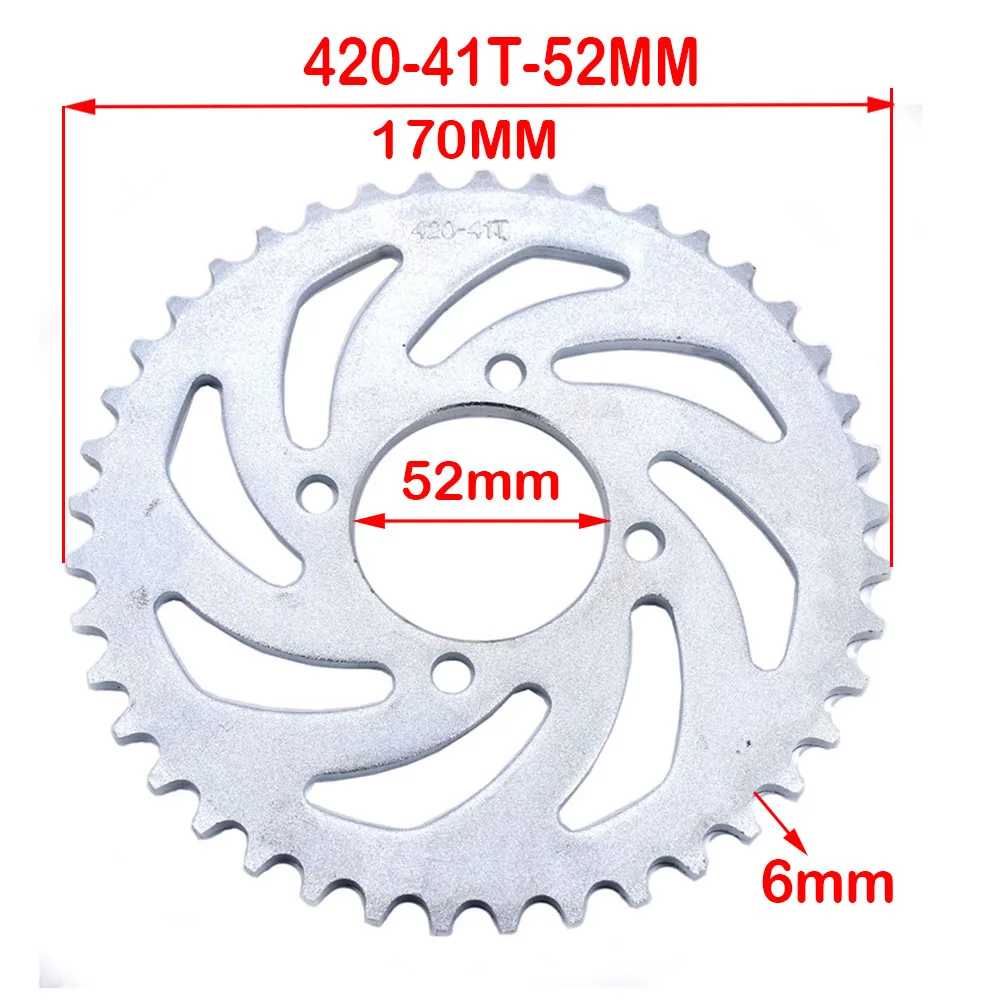 420 41T Motorcycle Rear Sprocket Tooth 52mm Suitable for China ATV Quad Pit Off-road Vehicle