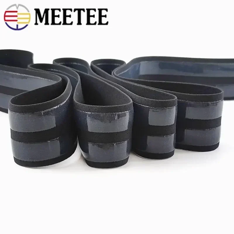 1/2/3미터 5cm 논슬립 실리콘 탄성 밴드 나일론 폴리에스터 고무 밴드 DIY 의류 바느질 바지 벨트 스트레치 웨빙 테이프