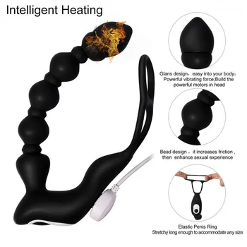Wireless Male Prostate Massage Vibrator Anal Pug Silicone Anus Beads Masturbation Sex Toy For Men Adult Products 10 Modes 6