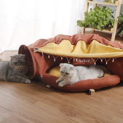 Pet Cats Tunnel Interactive Play Toy Mobile Collapsible Ferrets Rabbit Bed Tunnels Indoor Toys Kitten Exercising Products