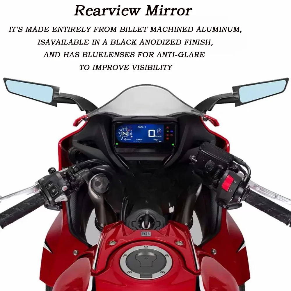 혼다 CBR 650R 2019-2026 2024 2023 2022용 CBR650R 리어뷰 미러, 스텔스 스포츠 윙렛 미러 키트, 조절 가능한 스텔스 미러