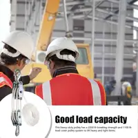 Rope Pulley Block Zinc Alloy Hook Handheld Crane Heavy Duty Polyethylene Rope Pulley Hoist Manual Lifting Device 2