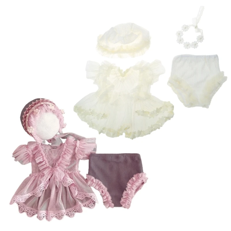 

3Pcs/Set Baby Hat+Top+Shorts Newborn Photography Props Infants Costume Outfits