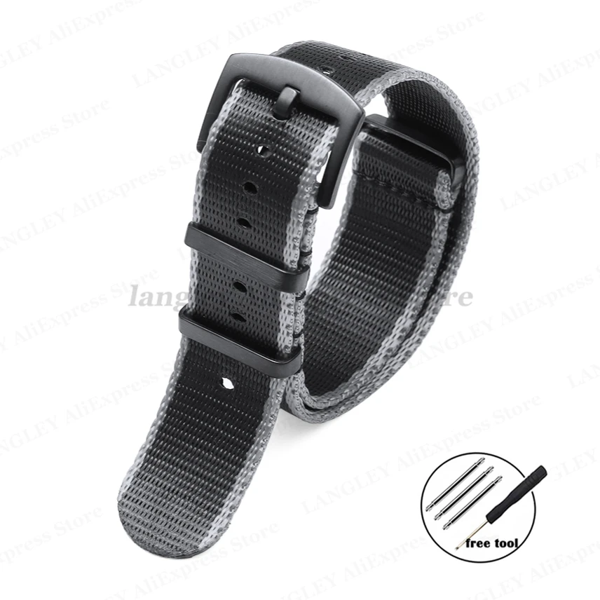 Premium Nylon Watch Strap with Black Ring Buckle - Universal Sports Band