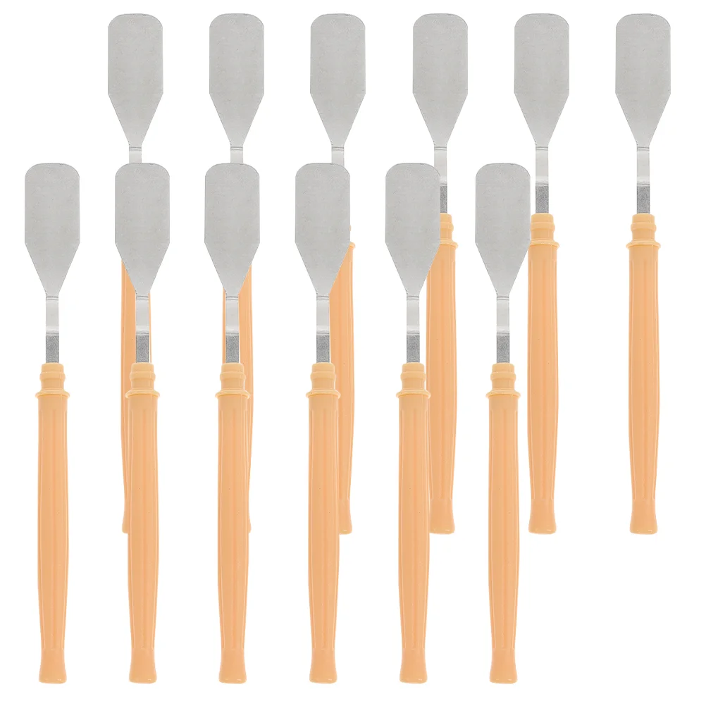 12 Pcs Plastic Serving Tray Palette Knife Color Mixing Spatulas Oil Paint Drawing Scraper Canvas Painting Tool Stirring