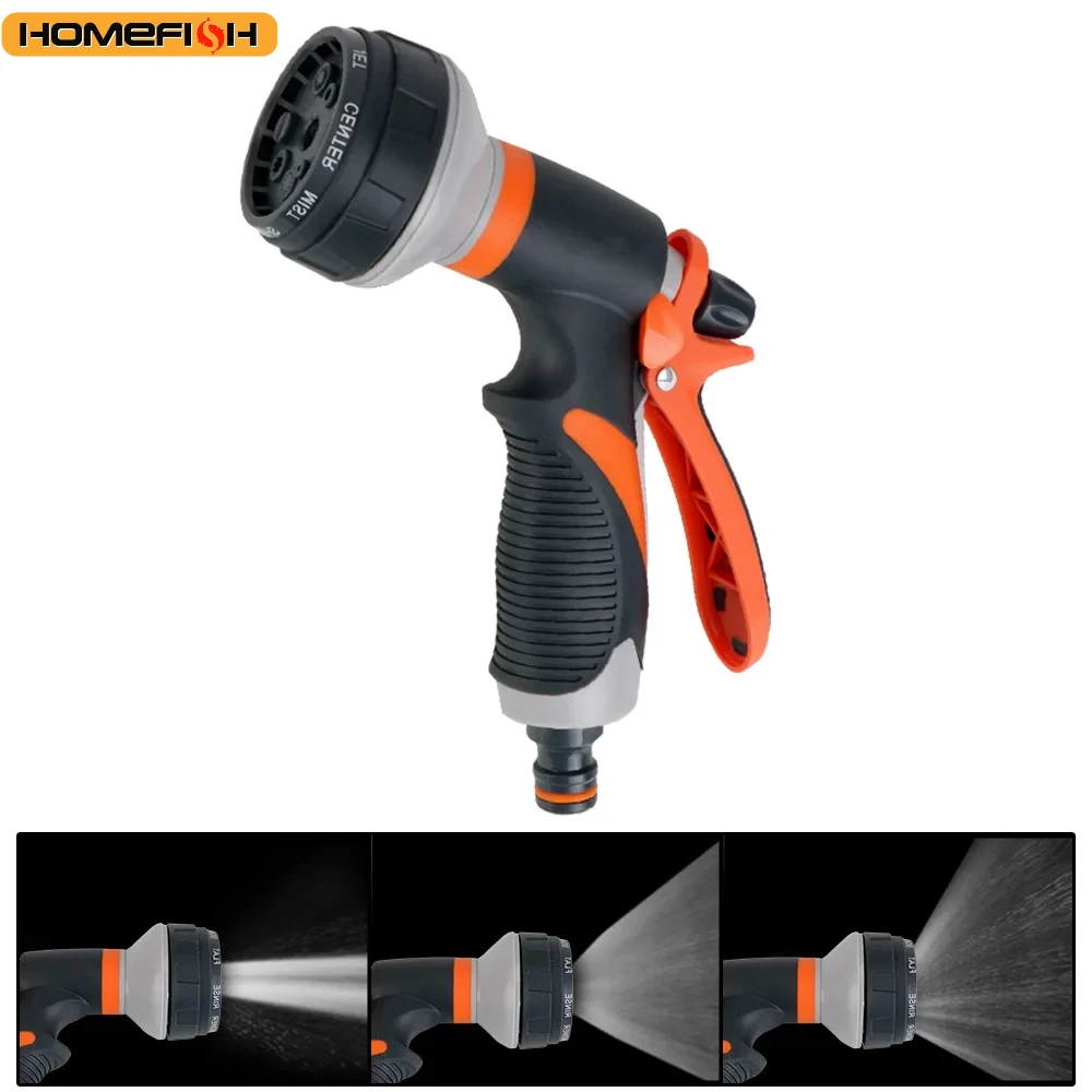 Hose Sprinkle Nozzle 8 Spray Modes Garden Washing Car