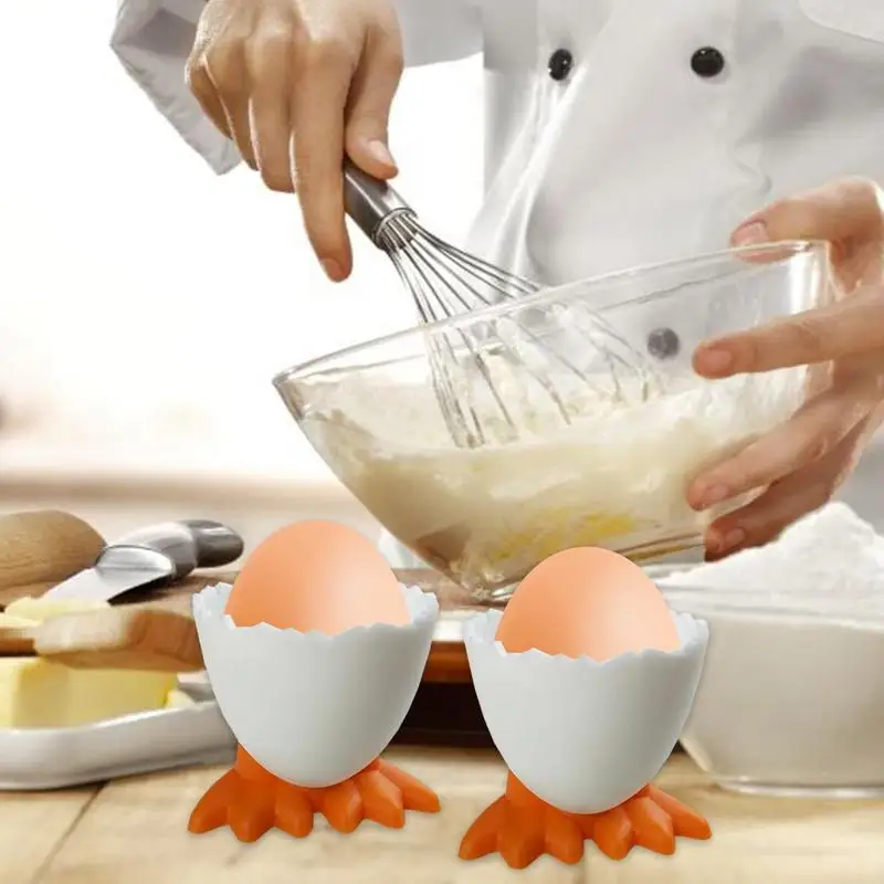 Egg Separator Cute Egg Cup Holder Egg Opener Separator Boiled Stand Chicken Feet Tray Fun Cutlery Kitchen