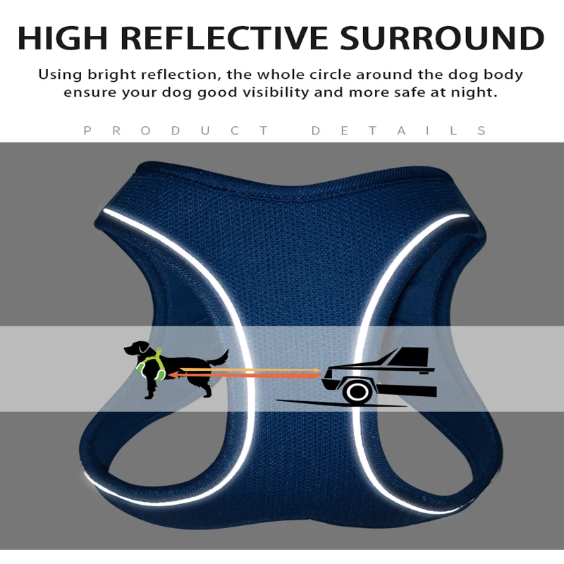 Reflective Dog Harness Set 3