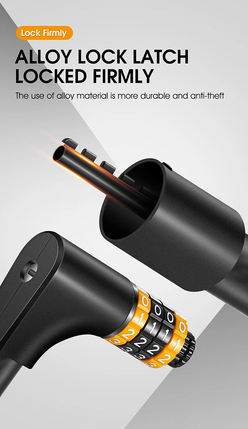 WEST RADFAHREN Passwort Schlüssel Sicherheit Bike Lock Fahrrad 4-5 Digital Code Schlösser Stahl Kabel Motorrad MTB Elektrische Roller zubehör – Detail 10