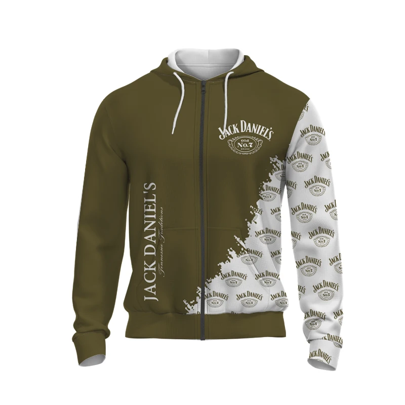 Sudadera con capucha y cremallera con estampado 3D para hombre, nueva chaqueta con cremallera de alta calidad, informal, versátil y personalizada con logotipo de moda, envío gratis, 2023