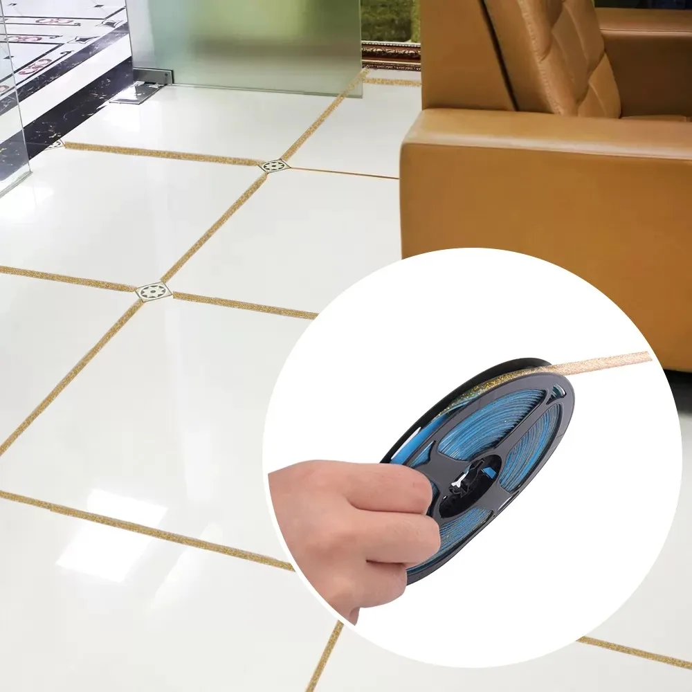 Selbstklebendes Keramikfliesen-Fugenband Küche Bad Wasserdichtes Schimmelresistentes Klebeband Schöne Nahtbänder Glitzer-Dekorstreifen – Detail 8