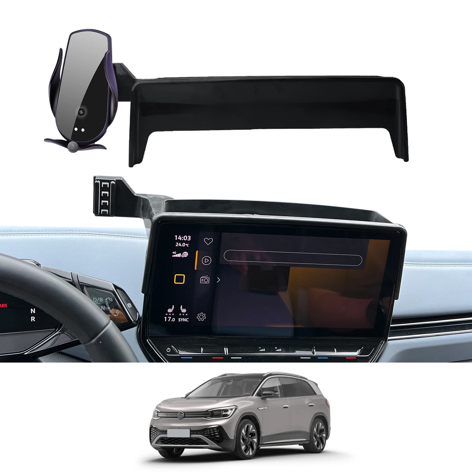 for VW ID6 ID.6-Phone Holder Screen Fixed Navigation Bracket Base Wireless Charging Accessories