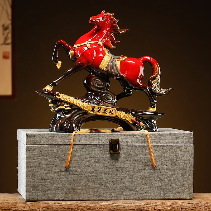 

Creative Ceramic Win Instant Success Lucky Decoration Twelve Zodiac Horse Home Decorative Crafts Decoration