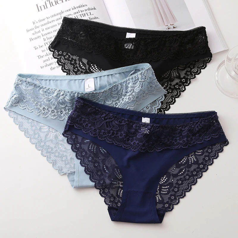 Lace Women's Panties Sexy Female Underwear Seamless Ladies Briefs Low-rise Lingerie Soild Panty Girls Briefs Tangas Slip Femme