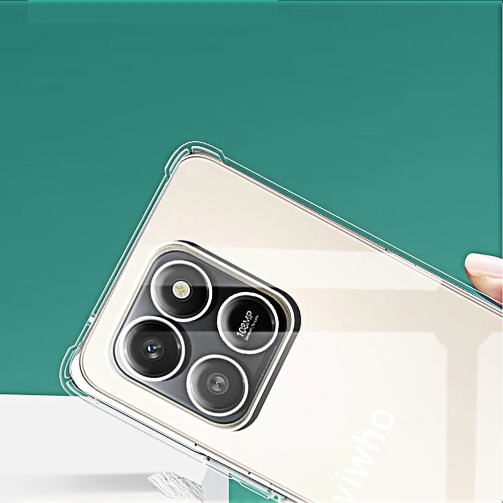 Crystal Clear Soft TPU Phone Case with Lens Protector