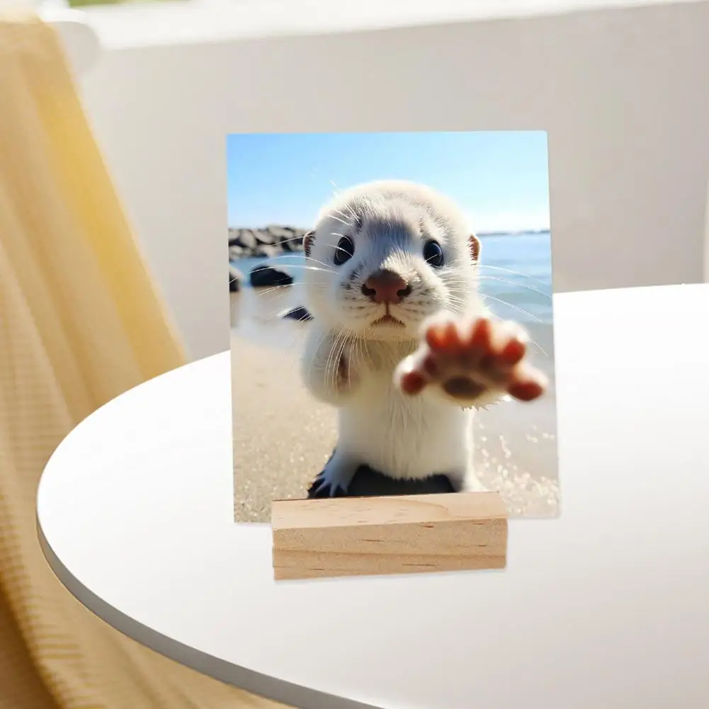 Wooden Card Holder Base High Strength Place Card Holder Postcard Business Bracket