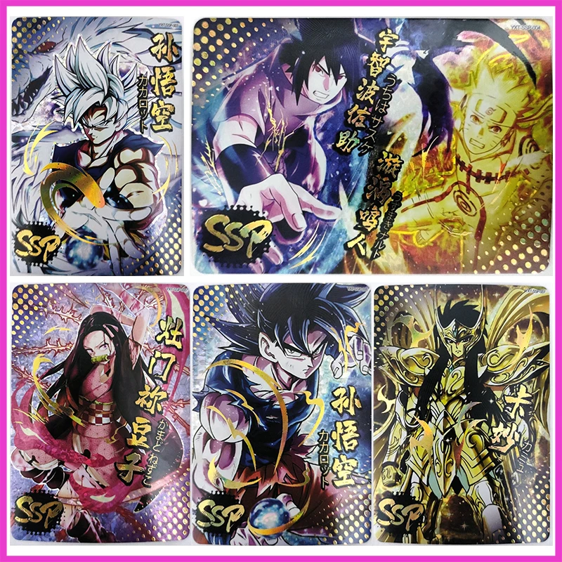 

Anime Dragon Ball NARUTO Demon Slayer Rare SSP Son Goku Uchiha Sasuke Nezuko Toys for boys Collectible Cards Birthday Present